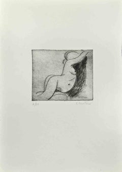Nude  - Etching by Enotrio Pugliese - 1963