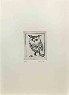 Retro Owl - Etching  by Enotrio Pugliese - 1963