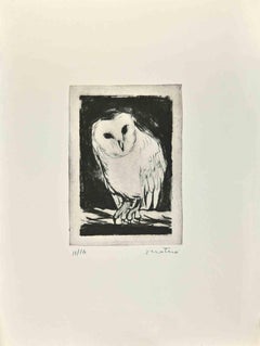 Owl - Etching  by Enotrio Pugliese - 1963