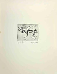 Portrait - Etching by Enotrio Pugliese - 1970s