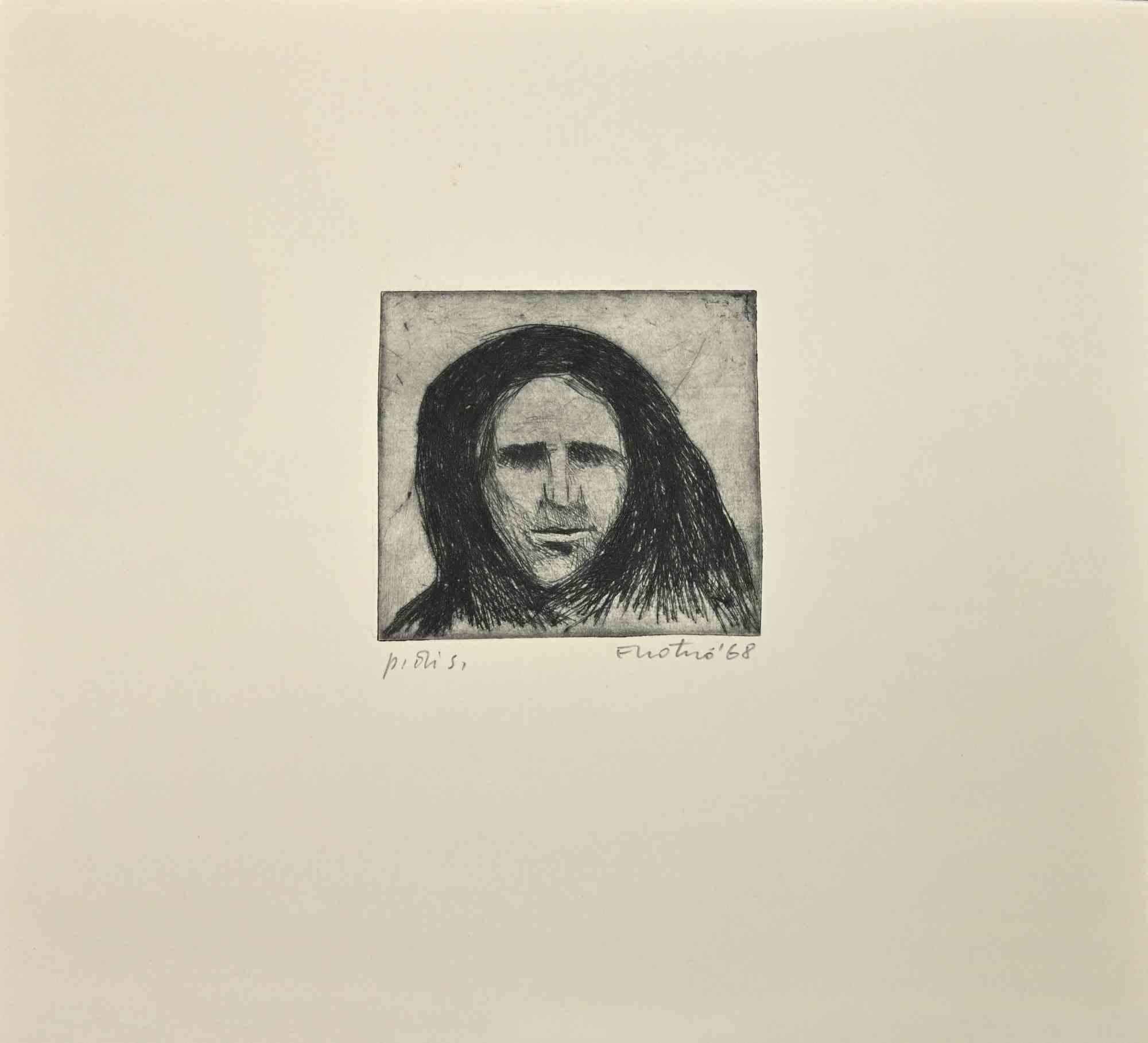 Portrait is an Etching realized by Enotrio Pugliese in 1970s.

Artist's proof.

signed by the artist.

Good conditions.

Enotrio Pugliese (May 11, 1920 - August 1989) was an Italian painter. Born in Buenos Aires to a Calabrian family who emigrated