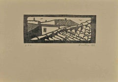 Roofs of Rome  - Woodcut Print by Enotrio Pugliese - 1962