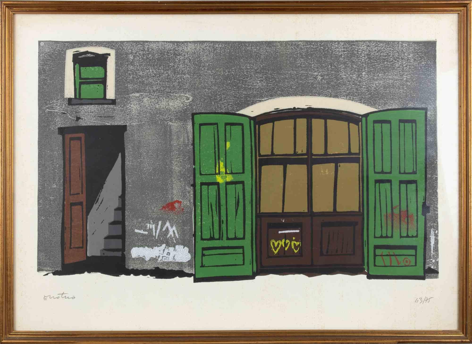 Untitled ist ein modernes Kunstwerk von Enotrio Pugliese

Gemischtfarbige Radierung

Am unteren Rand handsigniert und nummeriert

Auflage von 43/75

Inklusive Rahmen
