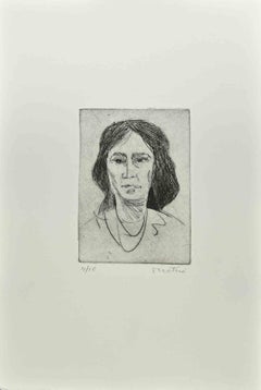 Woman  - Etching by Enotrio Pugliese - 1963