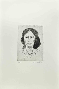 Woman - Etching  by Enotrio Pugliese - 1963