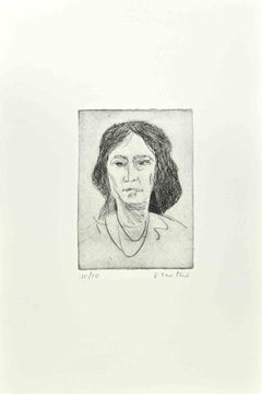 Woman - Etching by Enotrio Pugliese - 1963
