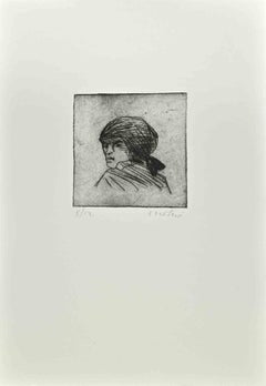 Woman of Calabria - Etching by Enotrio Pugliese - 1963