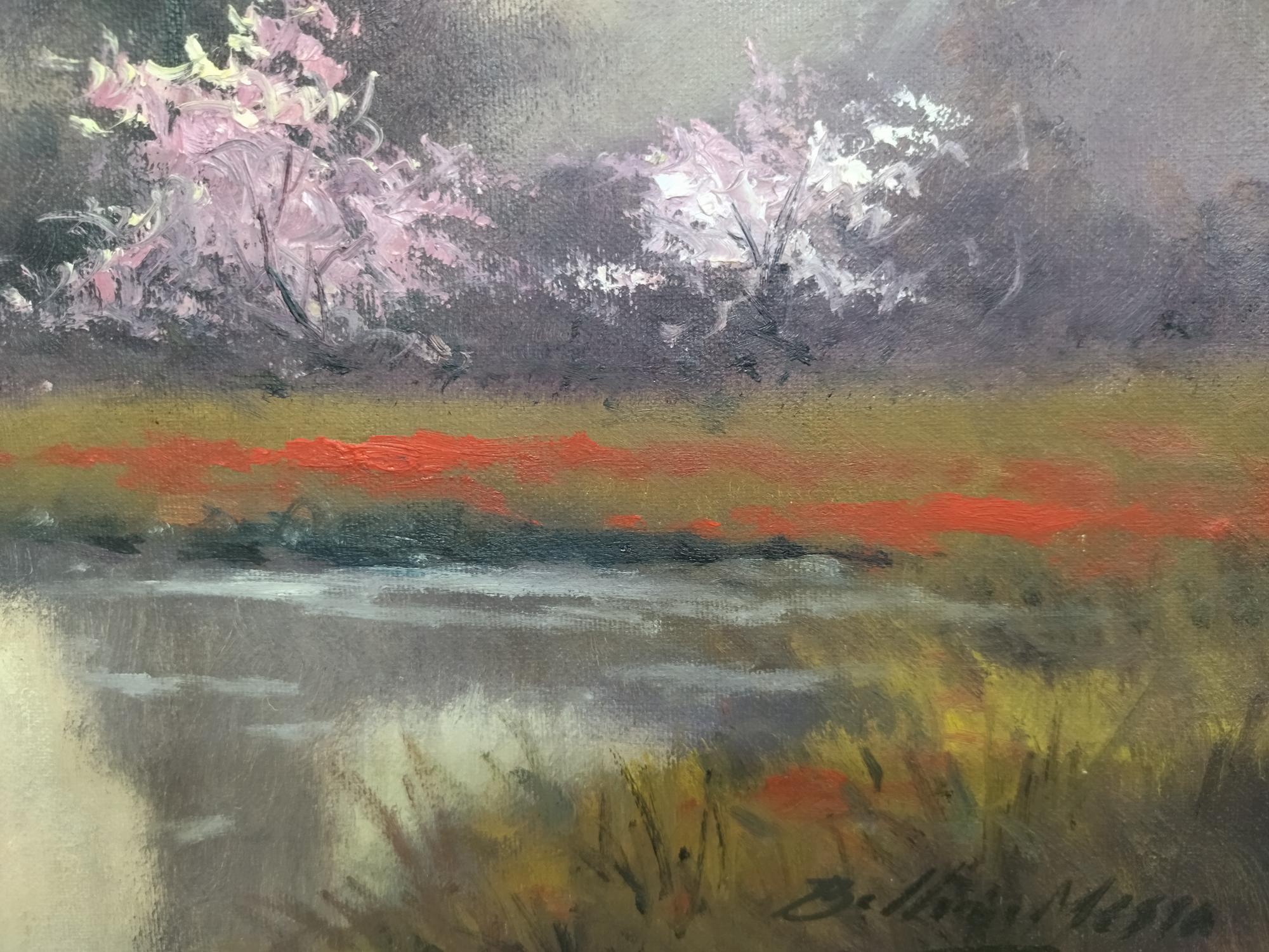 Beltran Messa  Landschafts-Bäume und Fluss – Painting von Enric Beltrán Messa