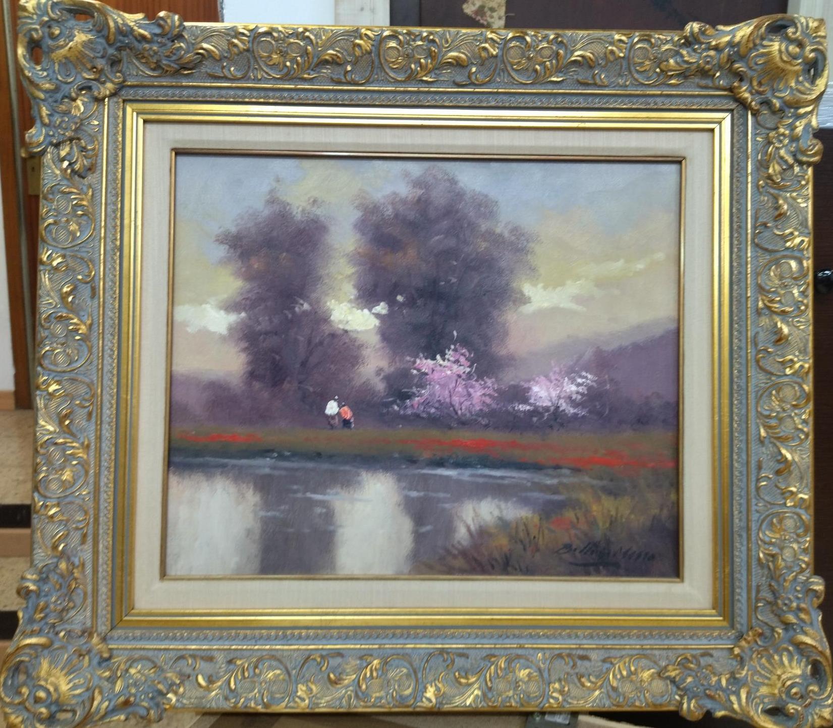 Beltran Messa  Landschafts-Bäume und Fluss im Angebot 3