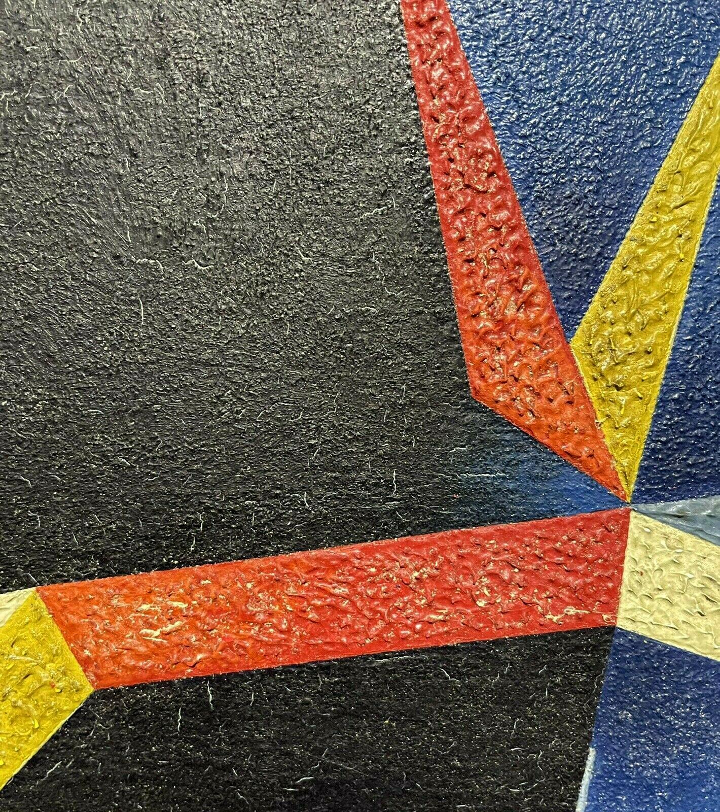 Großes spanisches geometrisches abstraktes Gemälde – farbenfrohe Statement-Formen (Abstrakt), Painting, von Enric Crous-Vidal