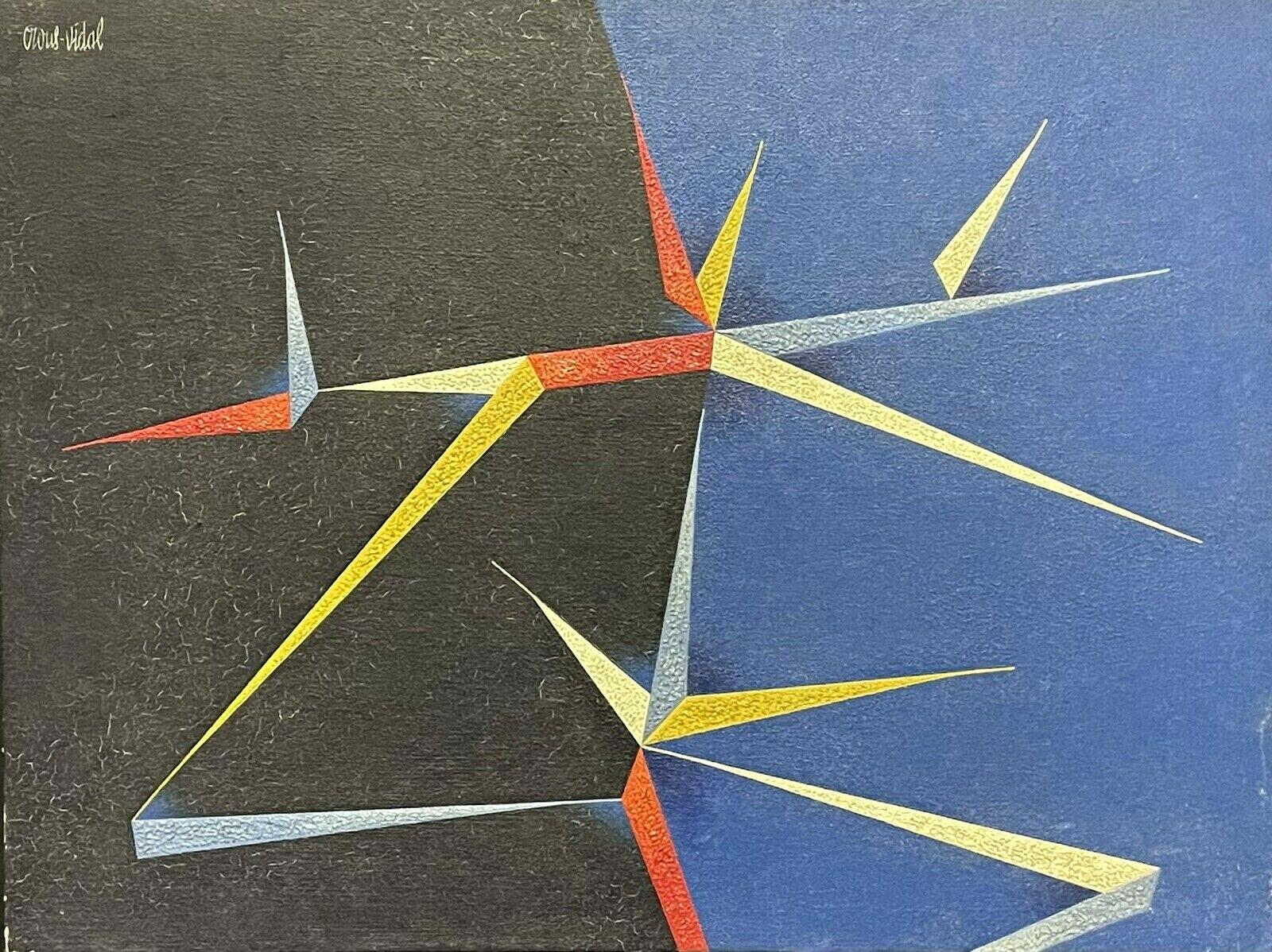 Enric Crous-Vidal Interior Painting – Großes spanisches geometrisches abstraktes Gemälde – farbenfrohe Statement-Formen