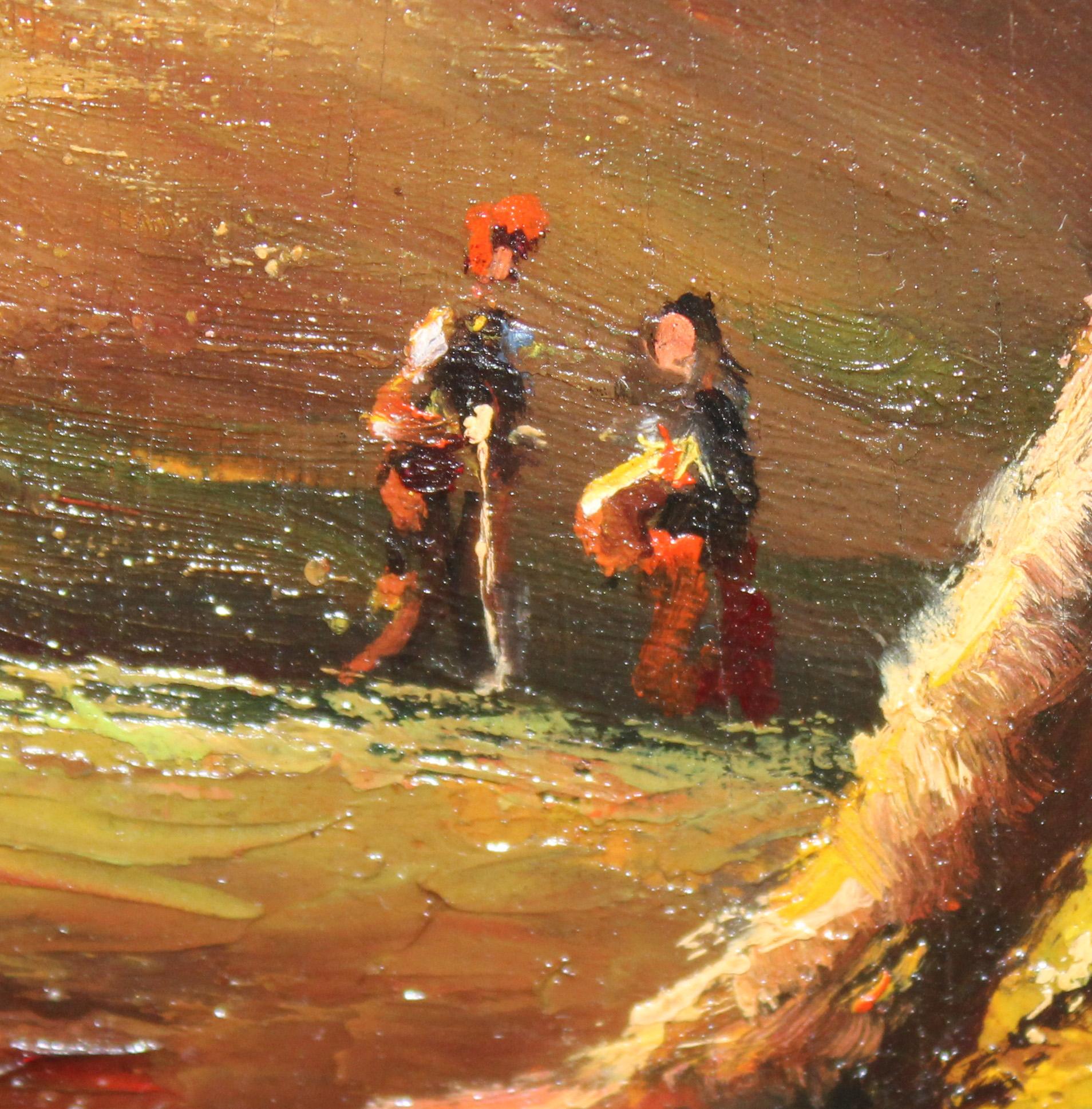 Óleo sobre tabla - Sendero bajo la luz otoñal en vente 2