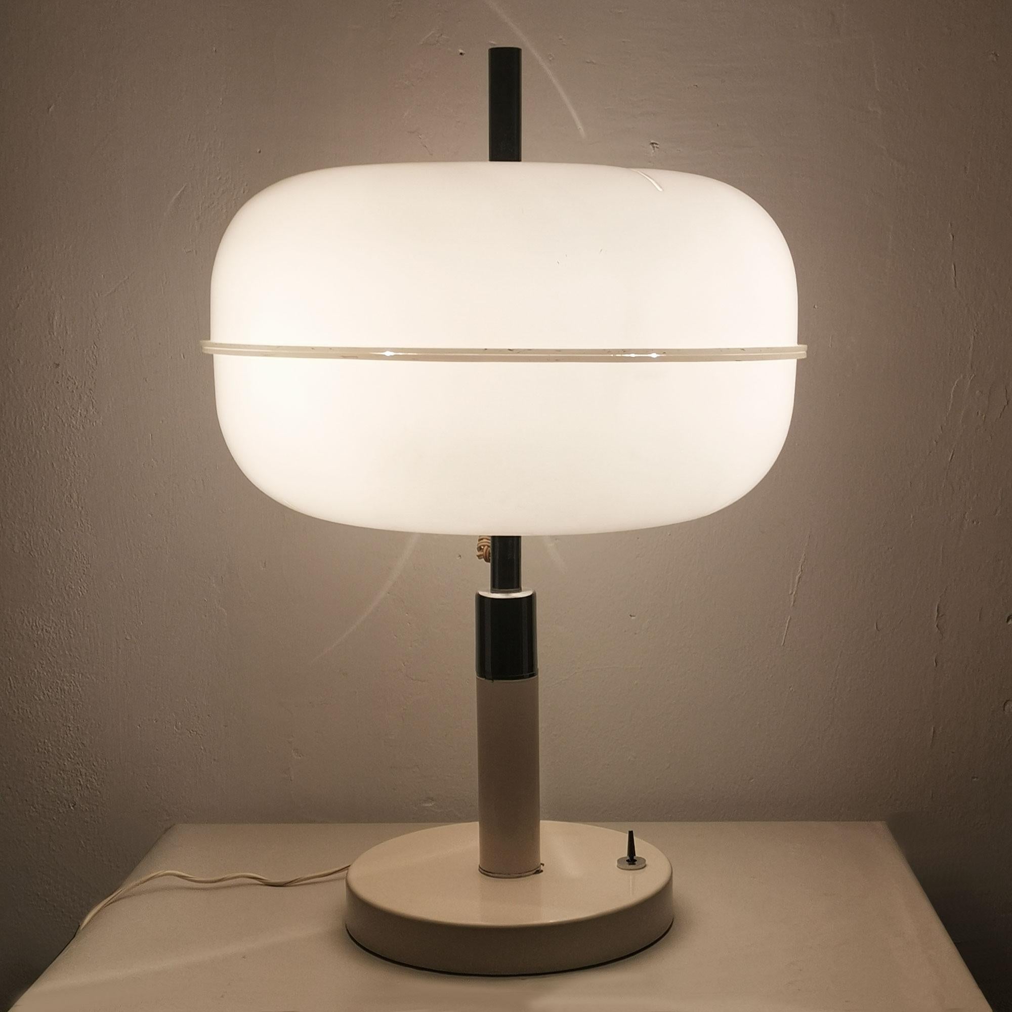 Modern Enric Franch's Toro Table Lamp In Steel, Metal And Plexiglass - Spain, 1976 For Sale