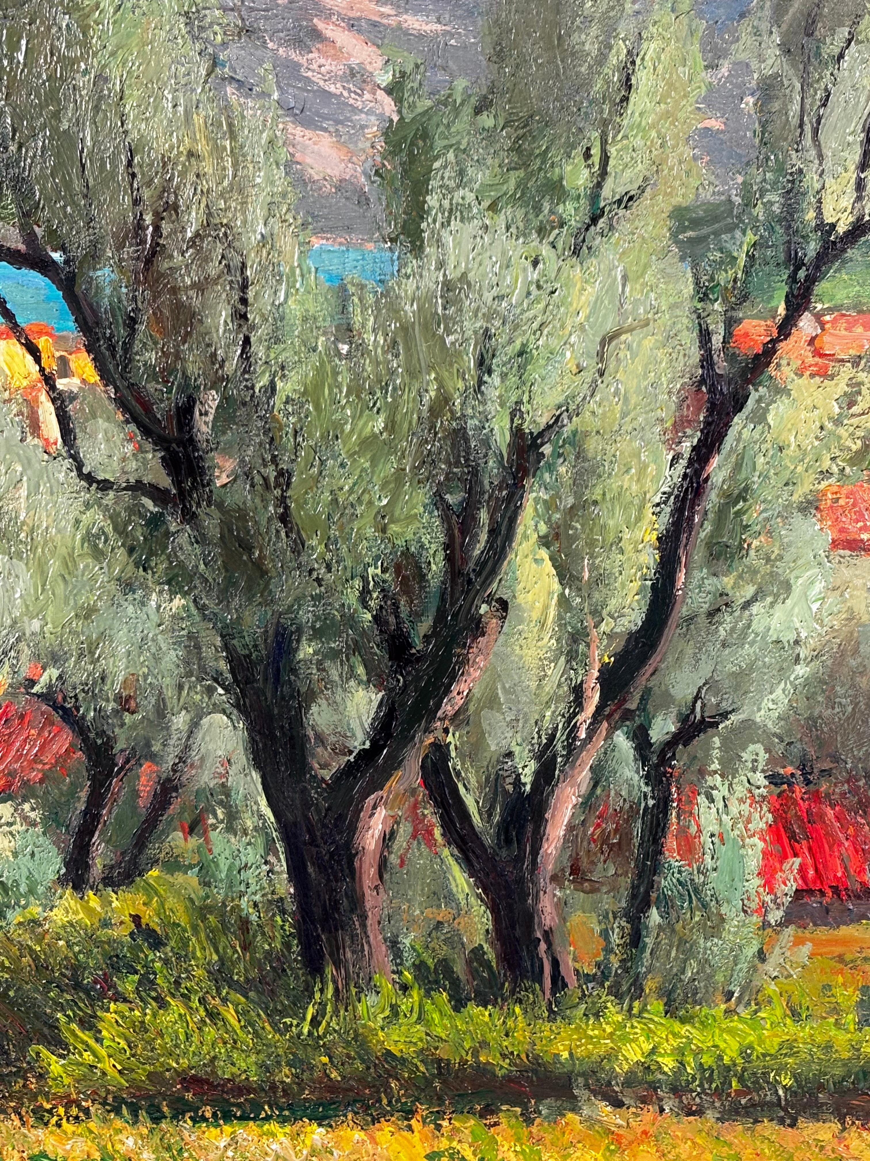 Enric Porta Mestre, 'Mediterranean Village Landscape', Oil on Canvas, 20th Centu For Sale 3