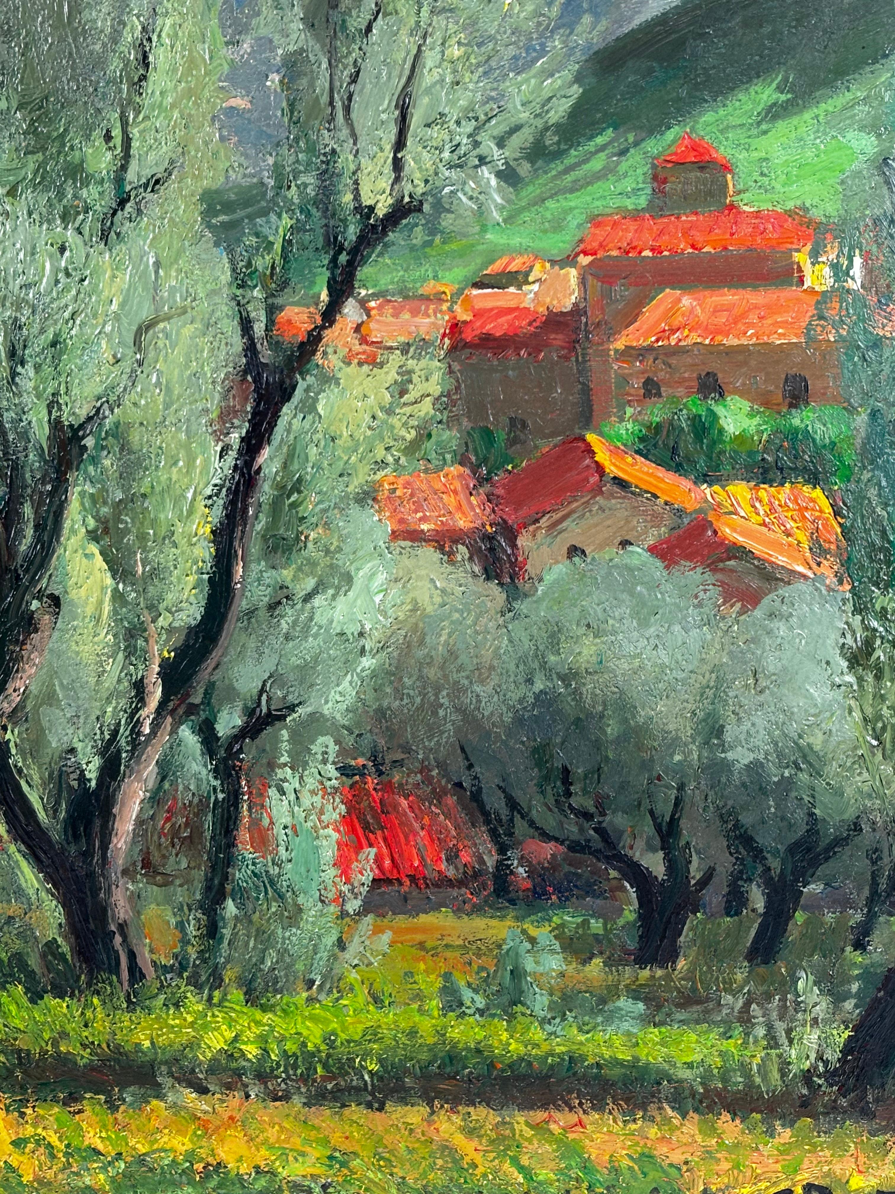 Enric Porta Mestre, 'Mediterranean Village Landscape', Oil on Canvas, 20th Centu For Sale 4