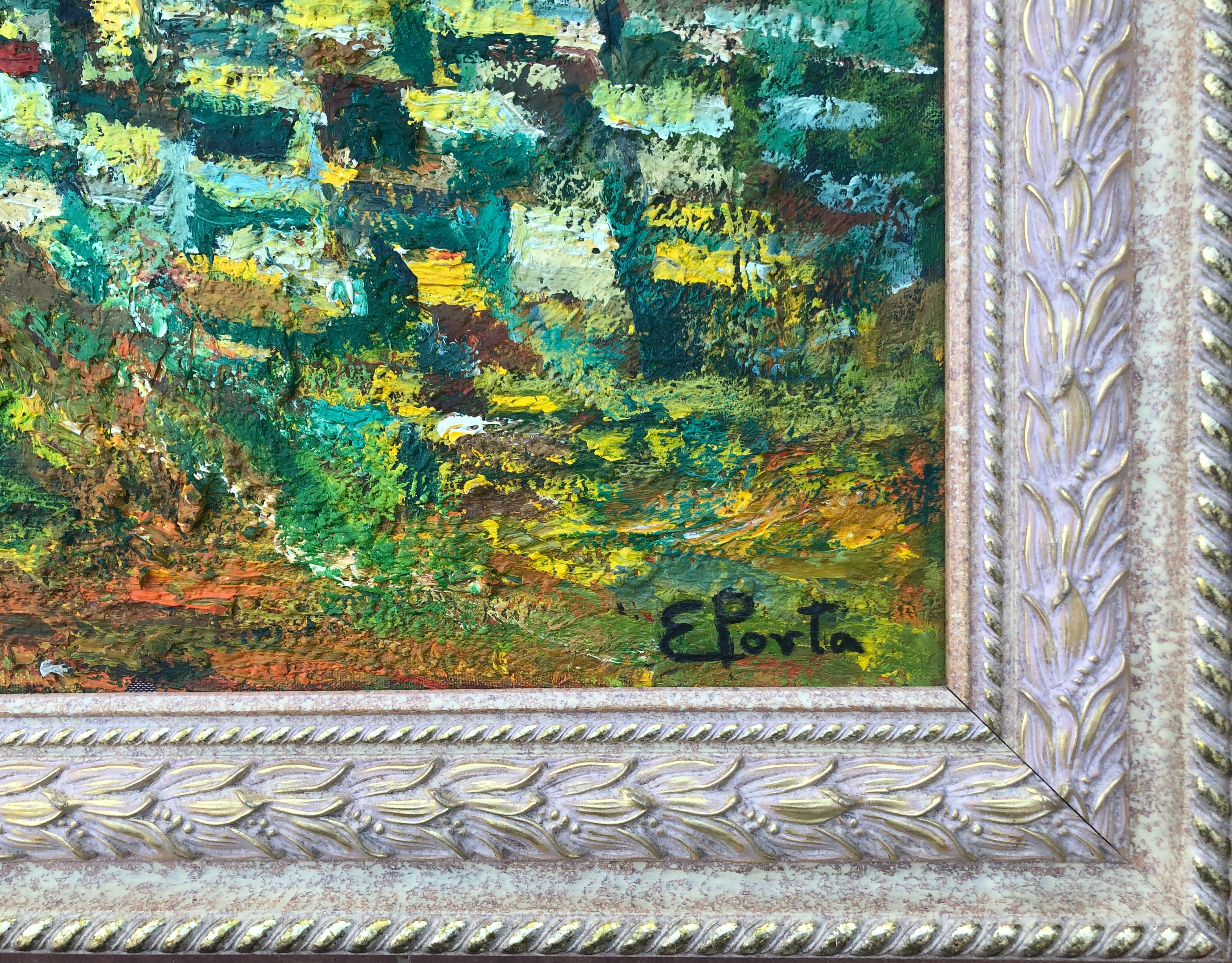Berger dans les Pyrénées Espagne huile sur toile peinture paysage espagnol Europe - Post-impressionnisme Painting par Enric Porta Mestre