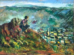 Der Hirte in den Pyrenäen Spanien Öl auf Leinwand Gemälde spanische Landschaft Europa