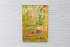 Greene & Greene astratto, pittura espressionista astratta, forme di pesce in rosa, carta