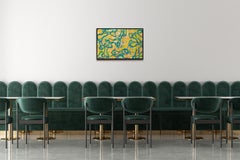 Abstract Ocean Painting, Textured Contemporary Seascape, in Yellow Tones, Paper