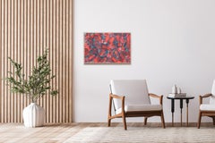 Abstract Patterns of Fish, Seascape Painting on Watercolor Paper, Orange Sea, 24