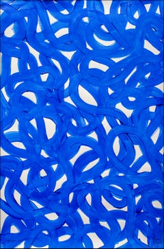 Gesti astratti in bianco e blu di forme sovrapposte di pesce, Mediterraneo