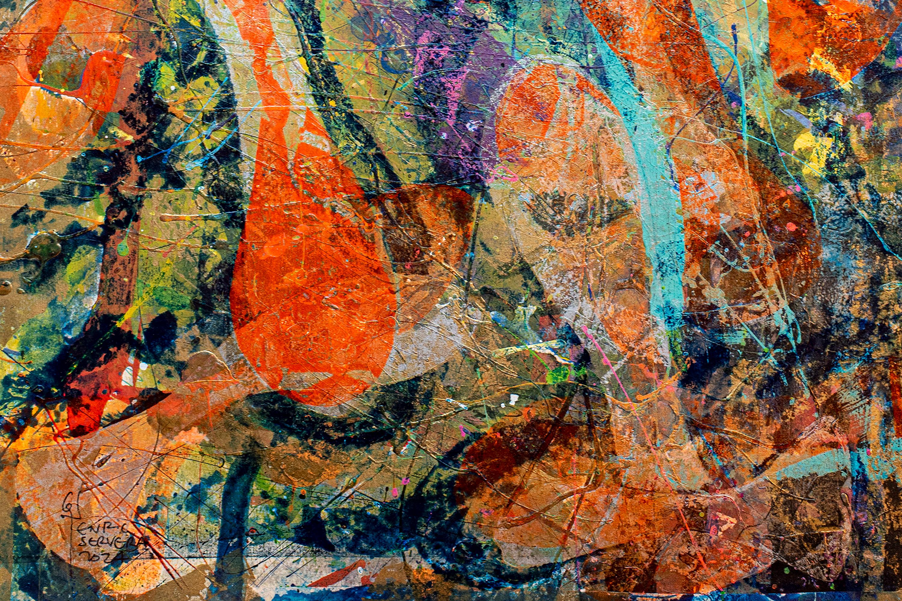 Gold and Silver Sea, Abstract vs Figurative Diptych, Modern Seascape, Patterns For Sale 3