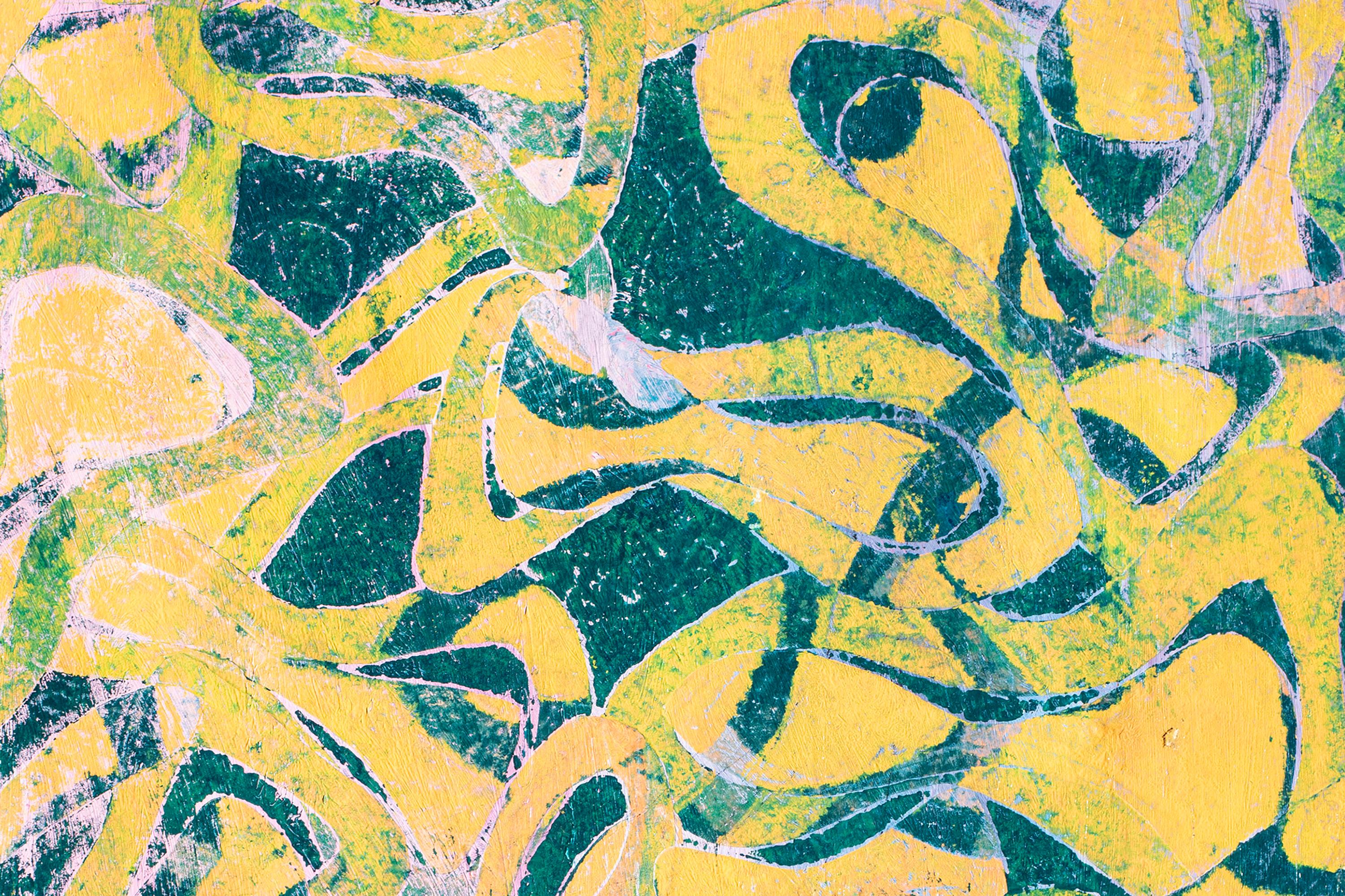 Joyous Sea, Einzigartige Monotypie auf Papier, Abstraktes Meereslandschafts- Diptychon in warmen Tönen im Angebot 3