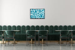 Joyous Turquoise Sea, Abstract Fish Patterns, Mediterranean Seascape on Paper
