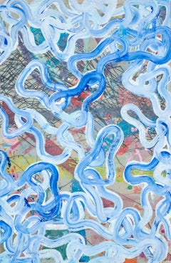 Mirage Marin, Gestes Abstraits Banc de Poissons, Yones Bleus Paysage Marin Moderne 2026
