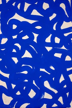 Nocturnal Marina, Abstract Gestual Shapes, Organic Brushstrokes, School of Fish