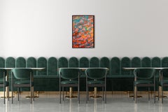 Mar en naranja, Escuela de peces en turquesa, Paisaje marino de motivos abstractos, Papel