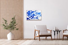 Sea of Blues N10, Abstract Blue and White Fish Patterns, Mediterranean Style