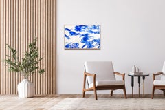 Sea of Blues N7, Abstract Blue and White Fish Patterns, Mediterranean Style