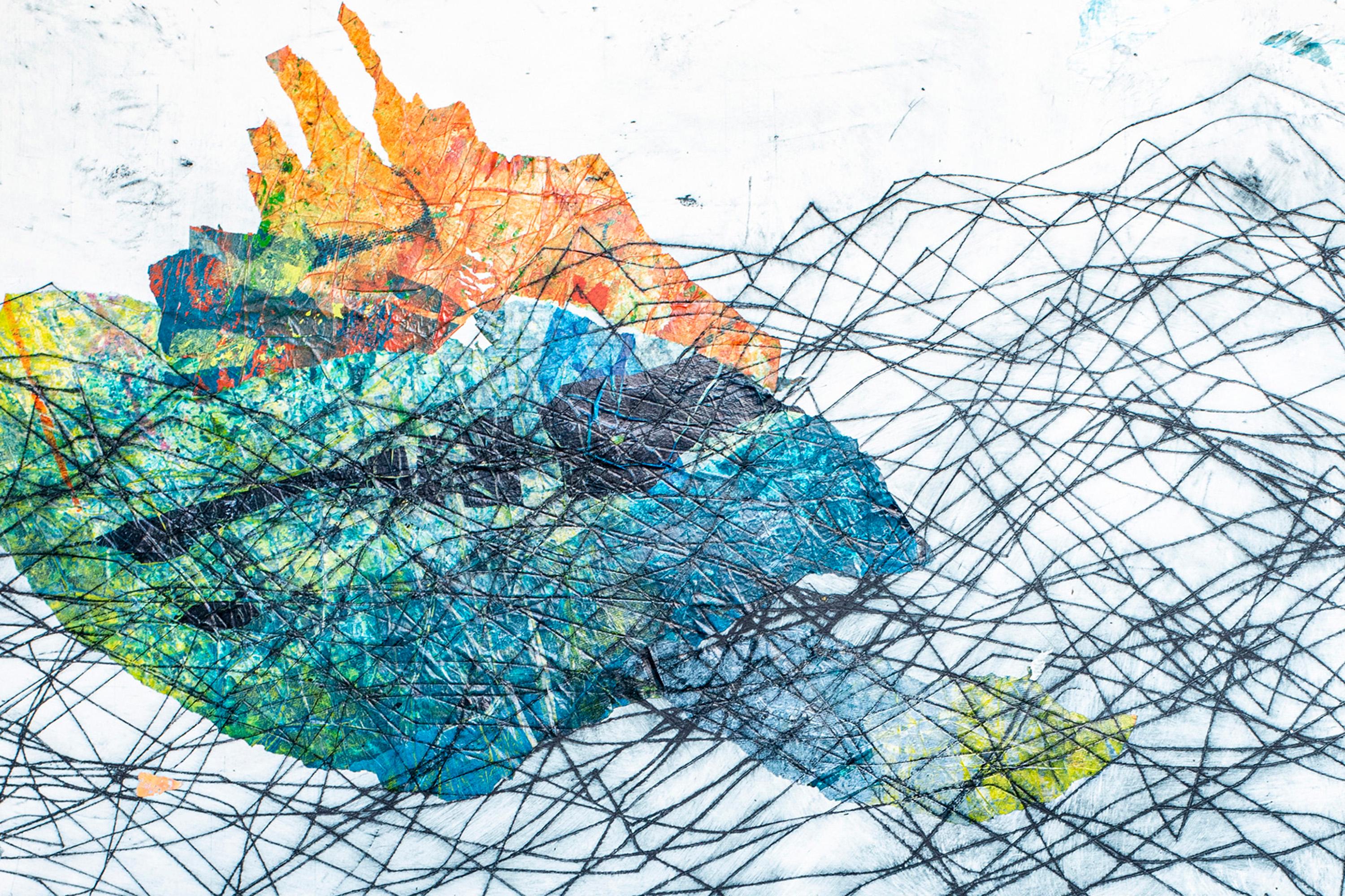 Unusual Seascape, Contemporary Marine Diptych, Mixed Media Cartography on Paper For Sale 4