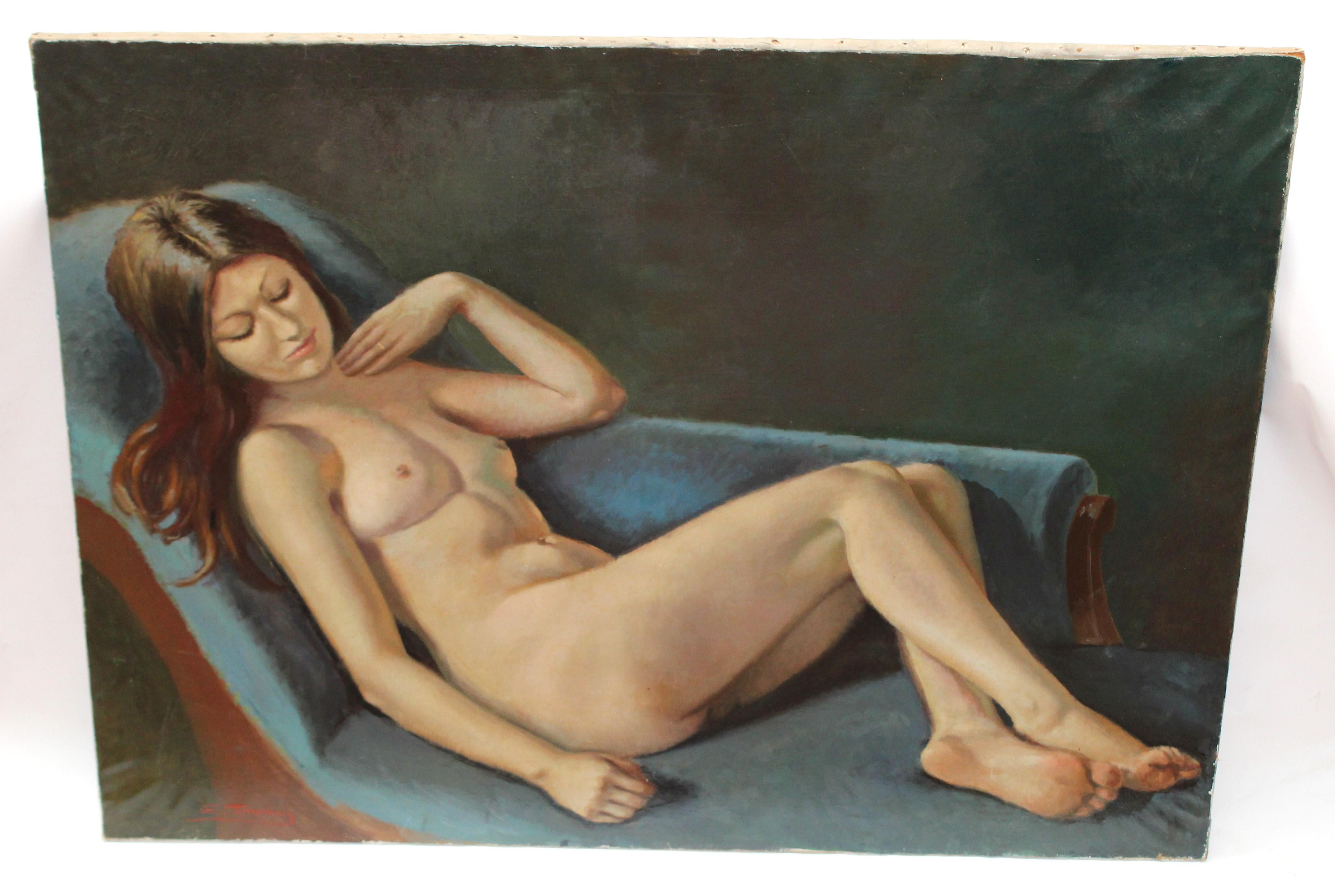 Desnudo femenino - Óleo sobre tela – Painting von Enric Trapero Ballestero