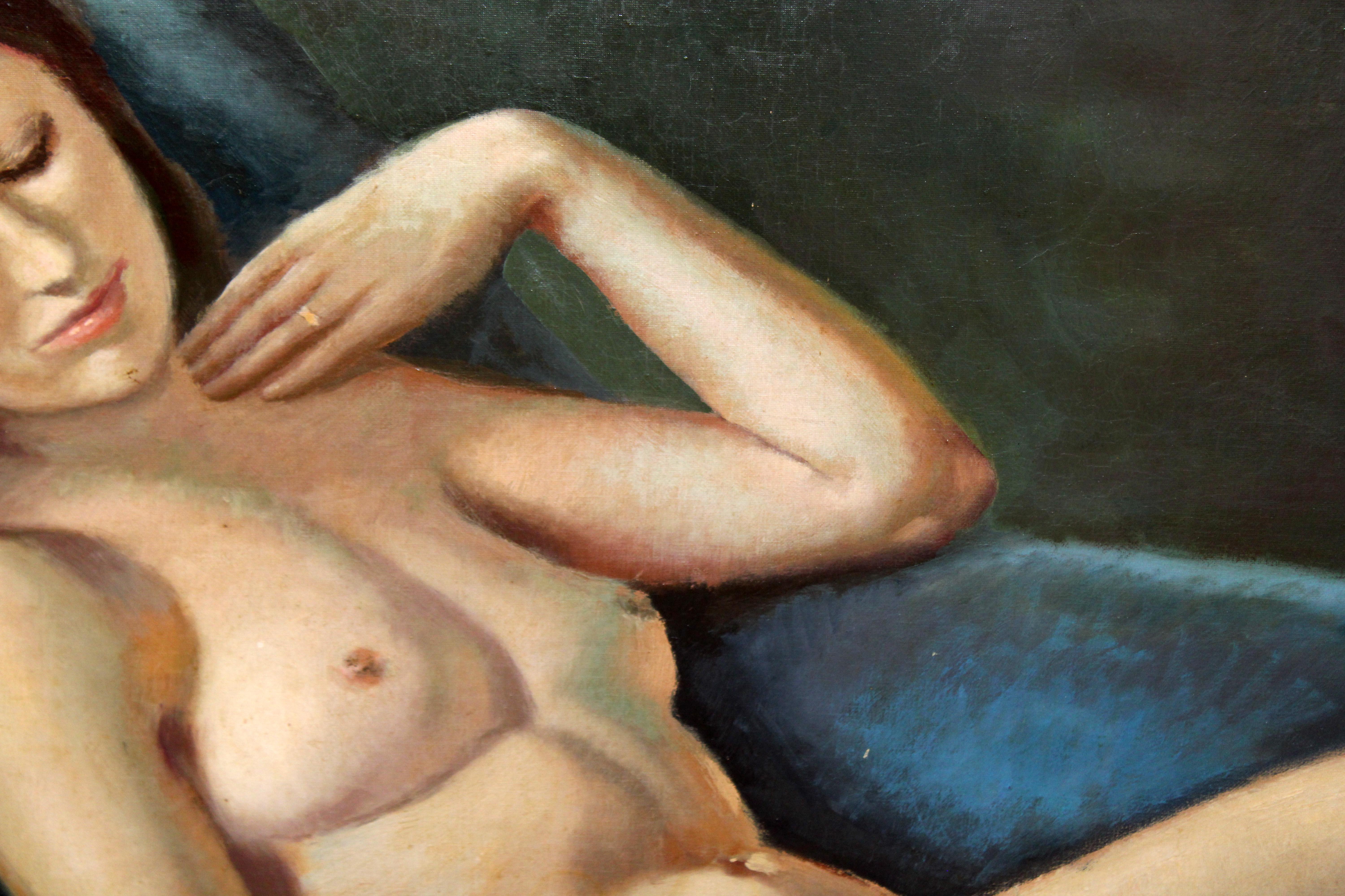 Desnudo femenino - Óleo sobre tela im Angebot 1