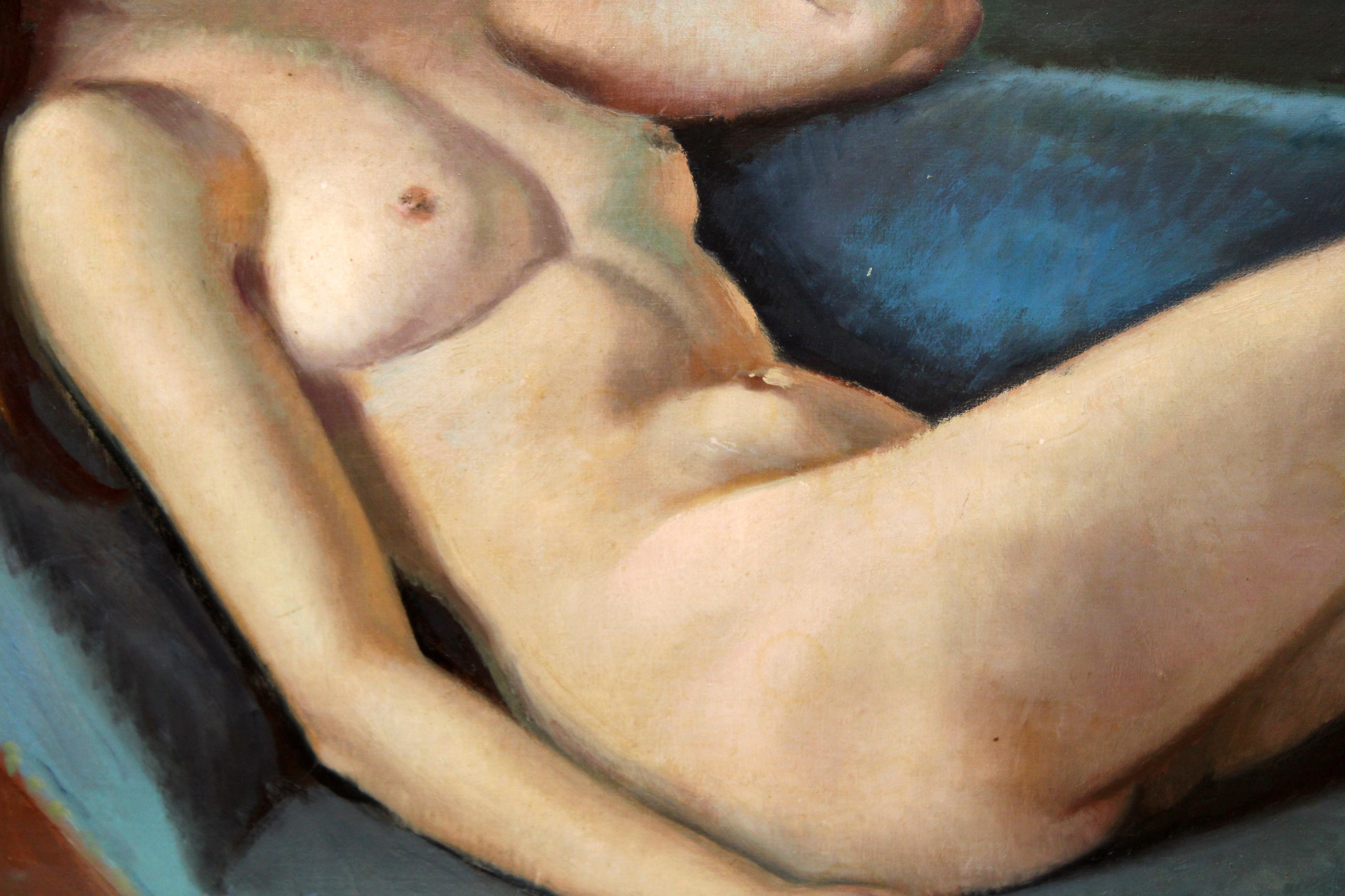 Desnudo femenino - Óleo sobre tela im Angebot 2