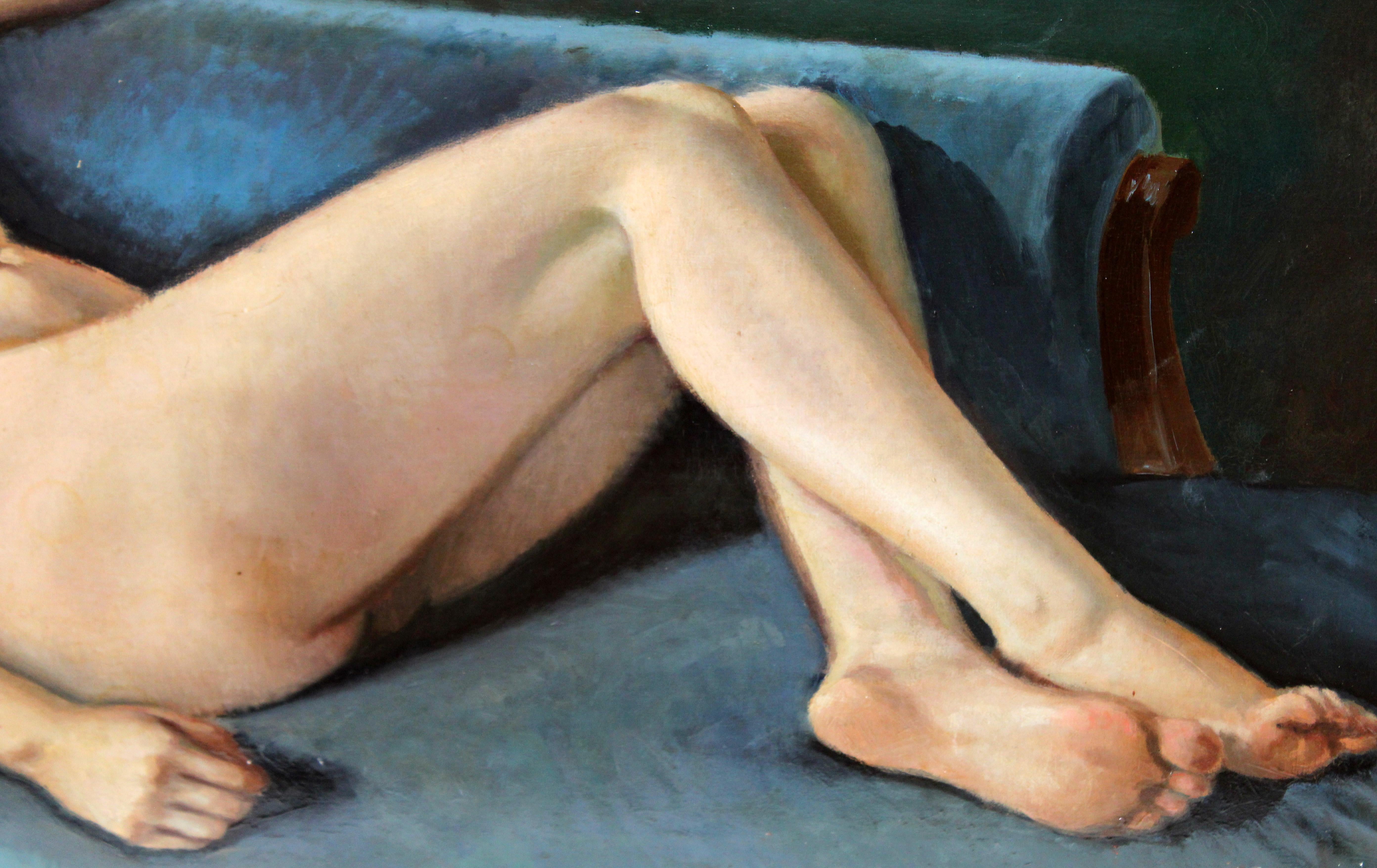 Desnudo femenino - Óleo sobre tela im Angebot 4