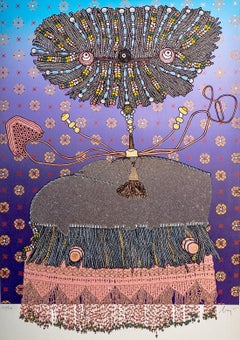 Enrico Baj (1924–2003) – Color mixed-media with collage and glitter – 1975