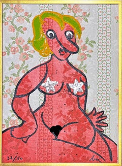 Enrico Baj (1924–2003) - Petit nu - Etching mixed media with collage - 1970