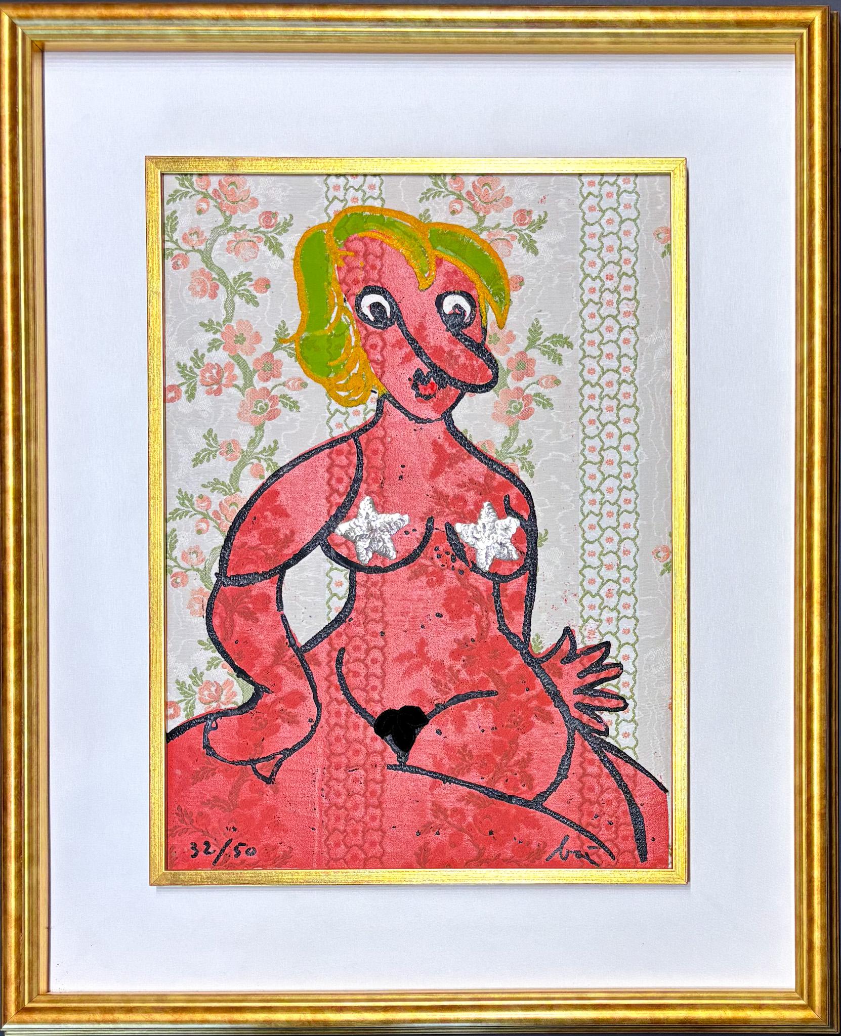 Enrico Baj (1924–2003) - Petit nu - Etching mixed media with collage - 1970