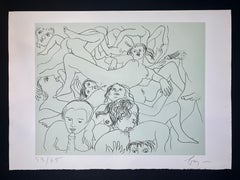Enrico Baj (1924 – 2003) - complete folder with 8 erotic etchings - 1976