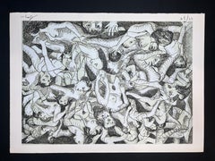Enrico Baj (1924 – 2003) - complete folder with 8 erotic etchings - 1976