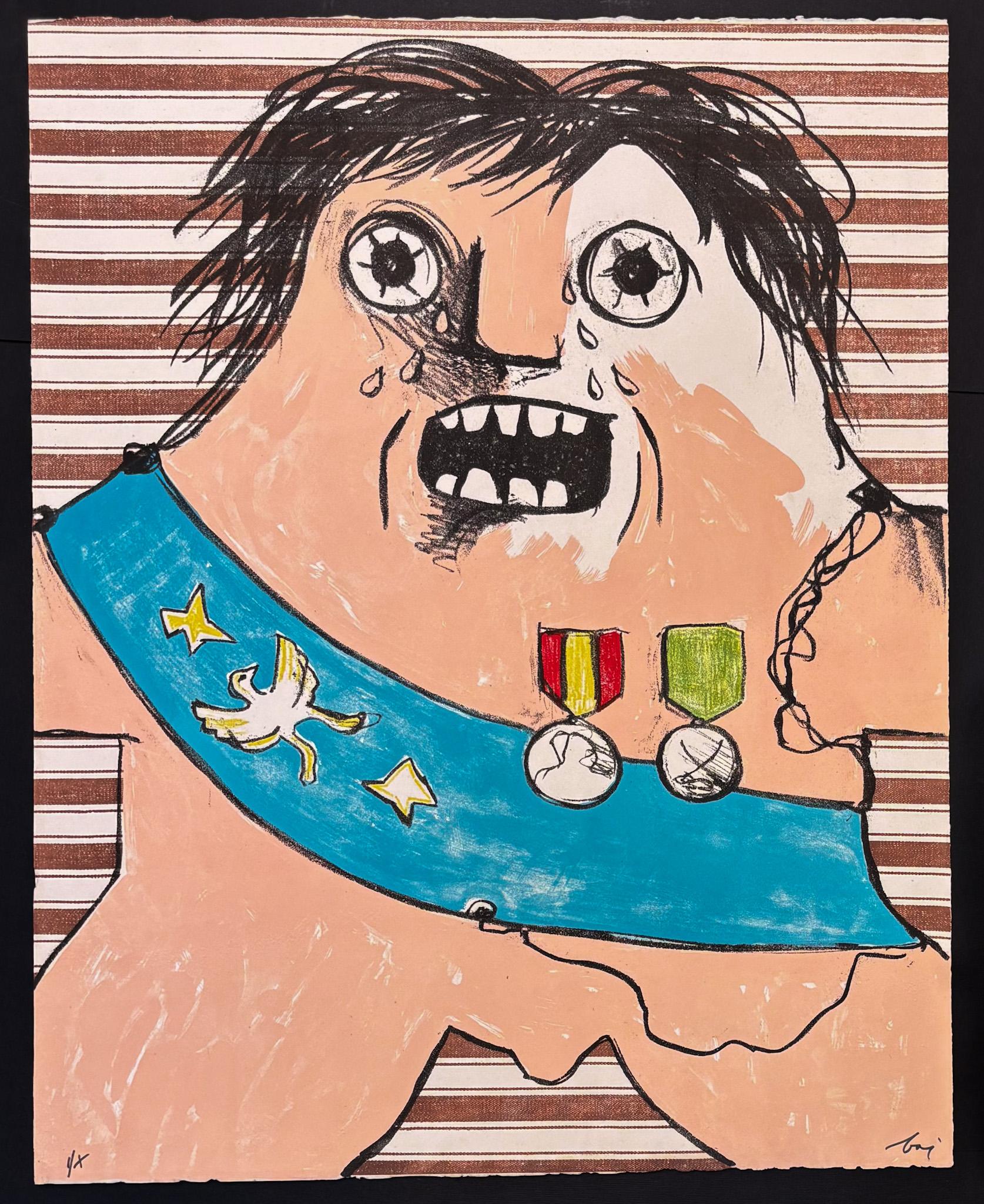 Enrico Baj (1924–2003) – Il Maresciallo di Sassonia – Color lithograph on paper For Sale 1