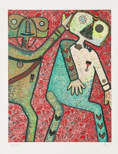 Enrico Baj (1924-2003) - La Comte de Hornes et Guillame de Nassau - Técnica mixta