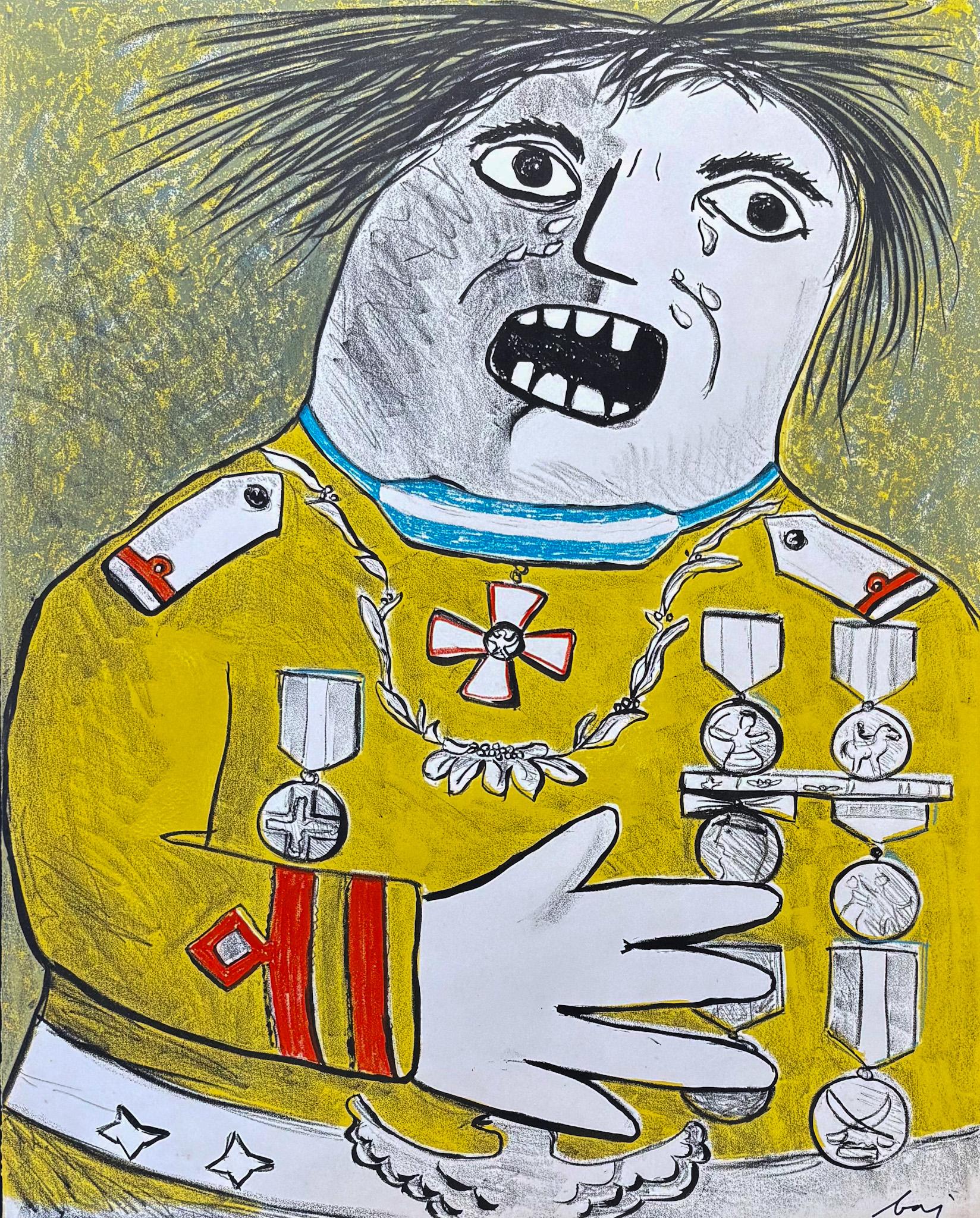 Enrico Baj (1924–2003) – Le comte de Guèbriant – Color lithograph on paper– 1965