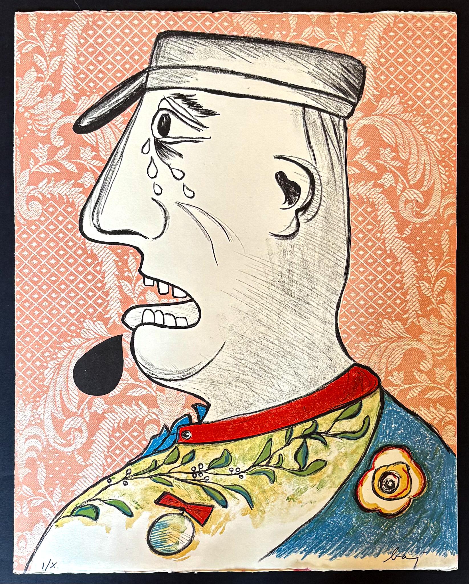 Enrico Baj (1924–2003) – Le grande Charles – Color lithograph on paper – 196 For Sale 1