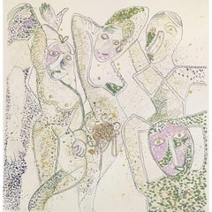 Enrico Baj - Les Demoiselles D’Avignon - Polymaterial Screen Printing, 1972