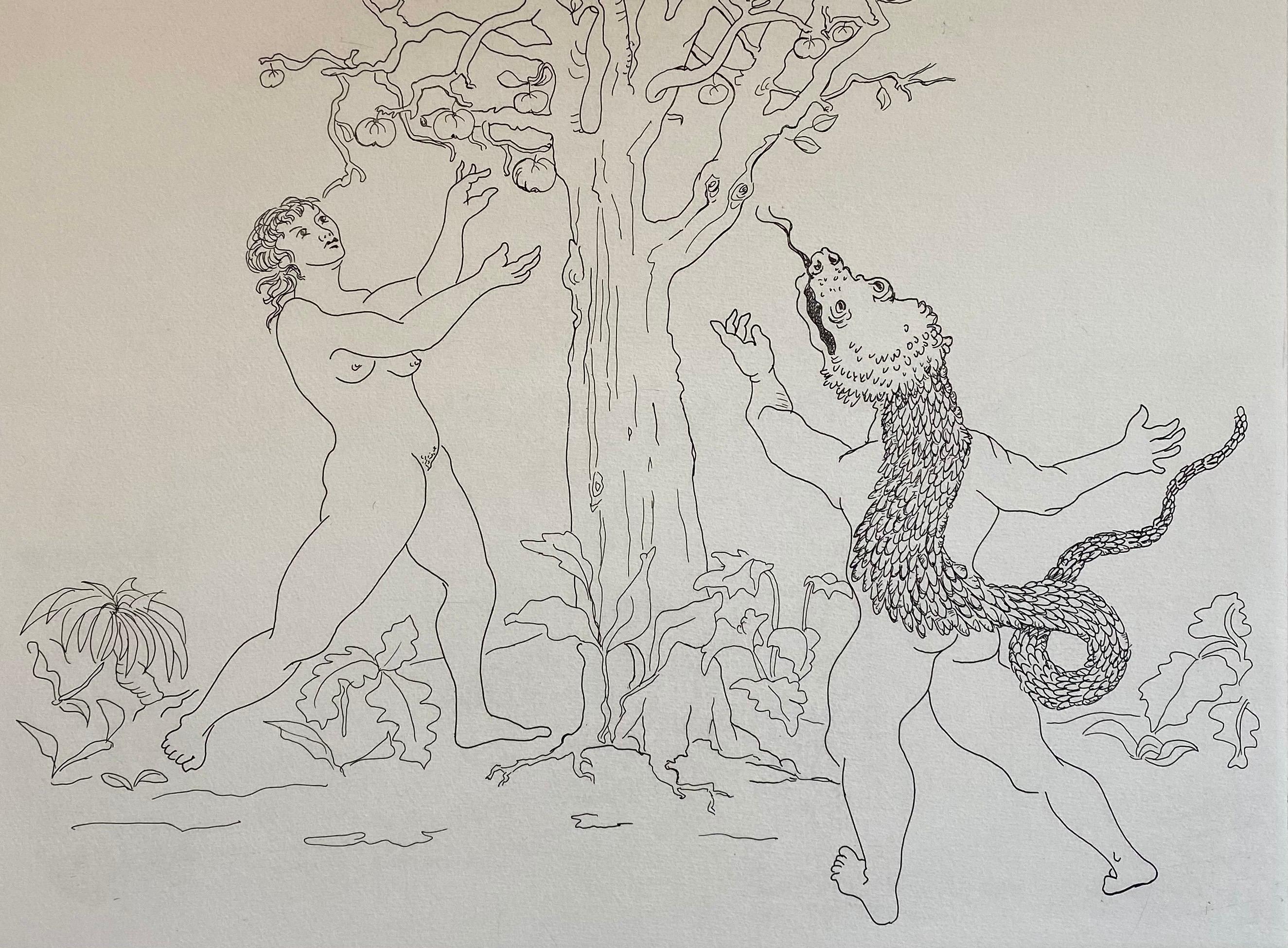 Italian Surrealist Aquatint Etching Enrico Baj Pop Art Nude Mod Cherubs Angels For Sale 1
