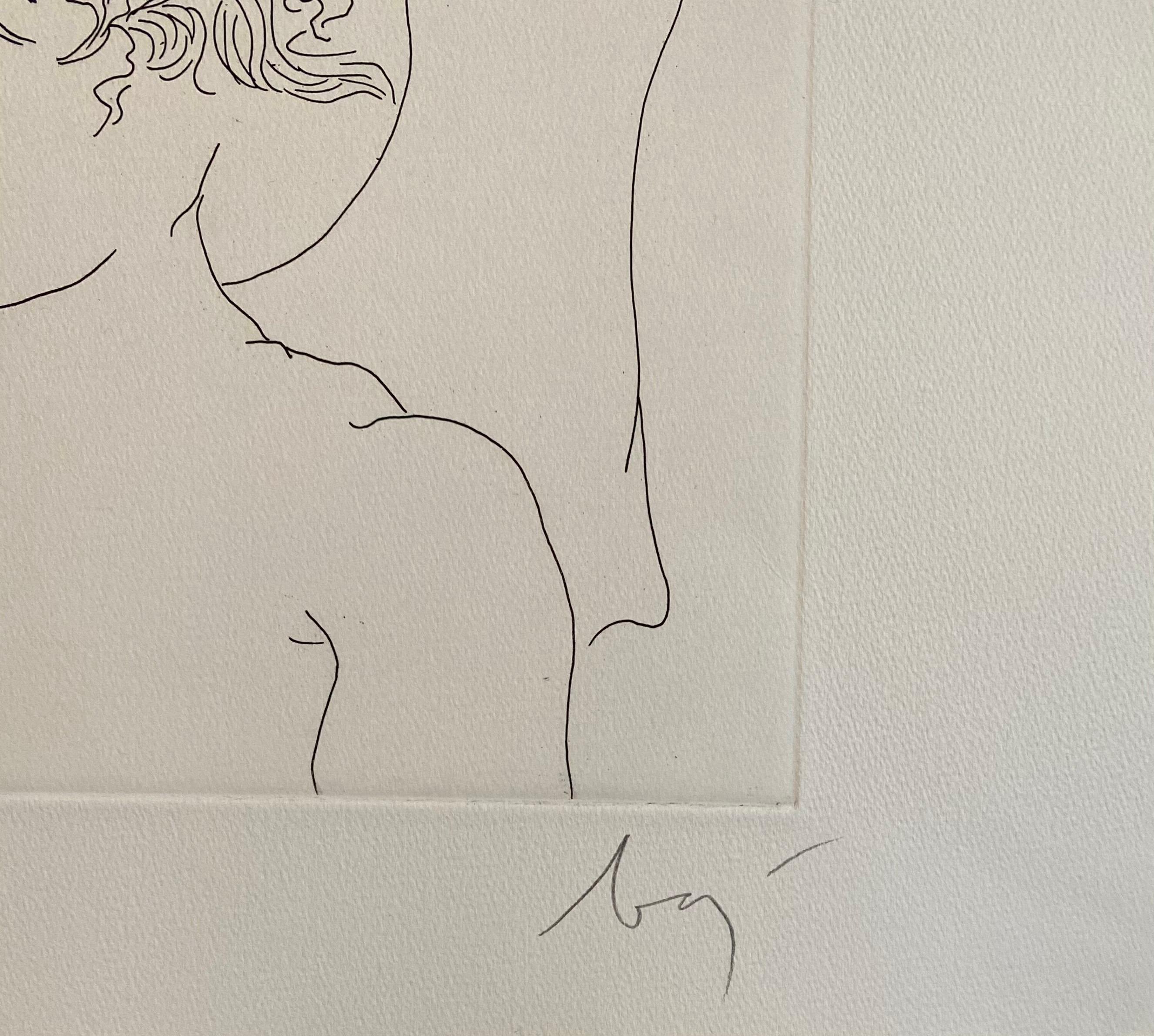 Italian Surrealist Aquatint Etching Enrico Baj Pop Art Nude Mod Cherubs Angels For Sale 3